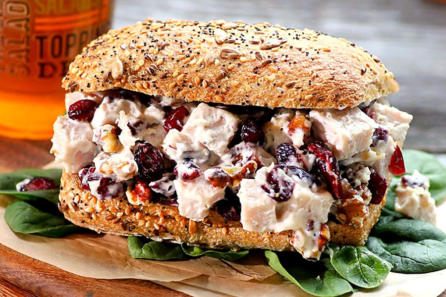 Cranberry Turkey sandwich on multi-grain ciabatta