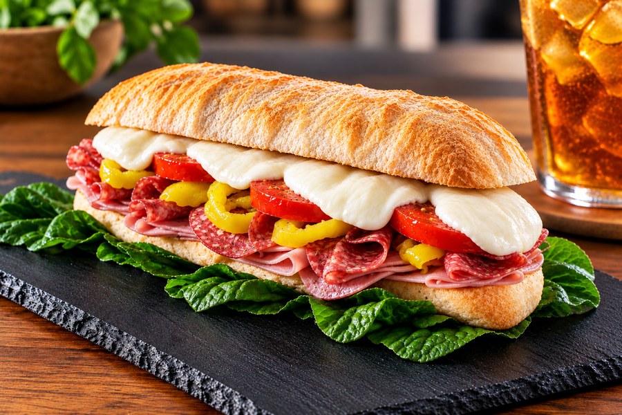 Italian Antipasto salad with cured meats and cheese